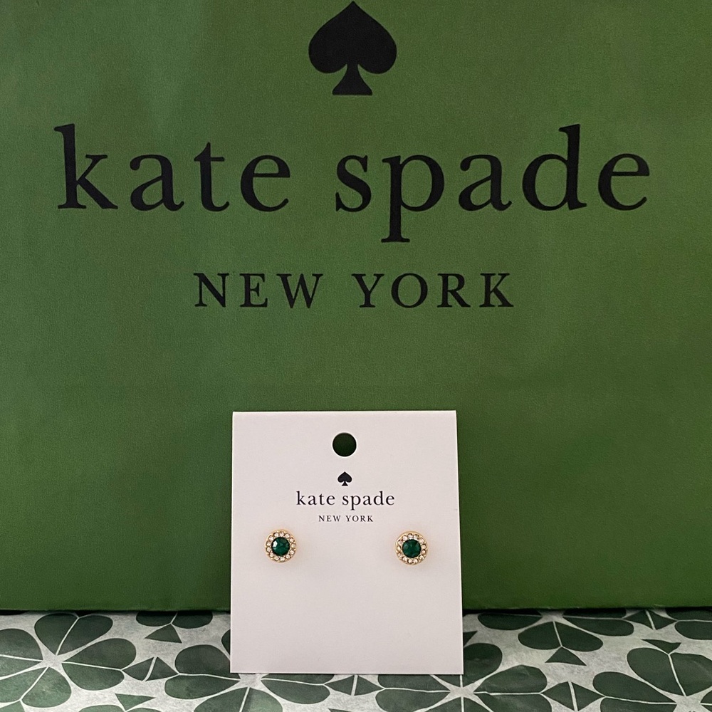 Kate spade NWT emerald pave studs